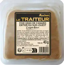 Auchan Supermarché Auchan tranche de foie gras de canard entier igp du sud-ouest auchan le traiteur offre