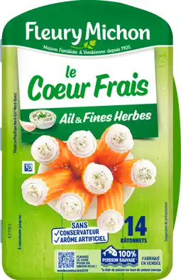 Auchan Supermarché Fleury michon bâtonnets de surimi le coeur frais fleury michon offre