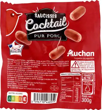 Auchan Supermarché Auchan saucisses cocktail auchan offre