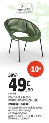 E.Leclerc Brico FAUTEUIL LOUNGE offre