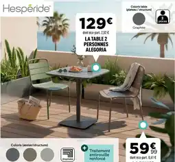 Centrakor La table 2 personnes offre