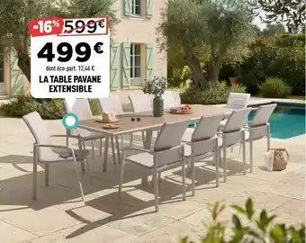 Centrakor La table pavane extensible offre