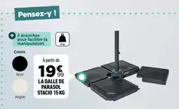 Centrakor La dalle de parasol stacio offre