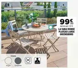 Centrakor La table ronde plateau large greensboro offre