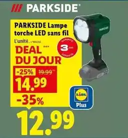 Lidl Parkside - lampe torche led sans fil offre