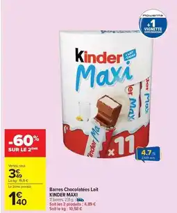 Carrefour Market Kinder - barres chocolatées lait offre