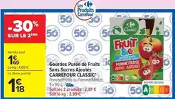 Carrefour Market Carrefour - gourdes purée de fruits sans sucres ajoutés offre