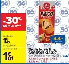 Carrefour Market Carrefour - biscuits fourrés bingo classic offre