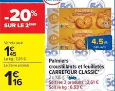 Carrefour Market Carrefour - palmiers croustillants et feuilletés offre