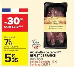 Carrefour Market Reflets de france - aiguillettes de canard offre