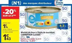 Carrefour Market Carrefour - miettes de thon à l'huile de tournesol offre