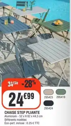 La Foir'Fouille Chaise step pliante offre