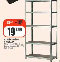 La Foir'Fouille Étagère métal 5 niveaux offre