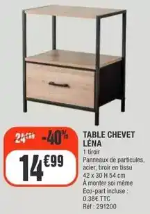 La Foir'Fouille Table chevet leña offre
