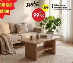 Maxi Bazar Table basse 90x54x42cm offre