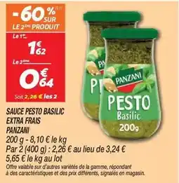 Netto Panzani - sauce pesto basilic extra frais offre
