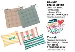 Shopix Coussin chaise coton offre