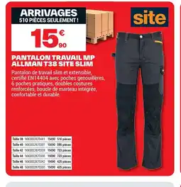 Brico Dépôt SITE Pantalon travail mp allman t38 site slim offre