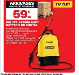 Brico Dépôt STANLEY Pulverisateur avec batterie au dos offre