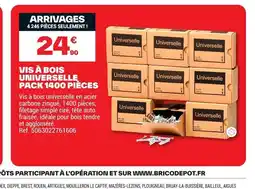 Brico Dépôt Vis à bois universelle pack 1400 pièces offre