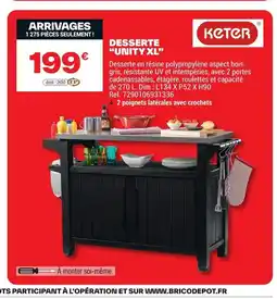 Brico Dépôt KETER Desserte unity xl offre