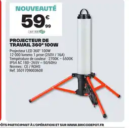 Brico Dépôt Projecteur de travail 360° 100w offre