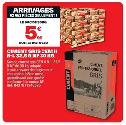 Brico Dépôt Ciment gris cem ii b-l 32,5 r nf offre
