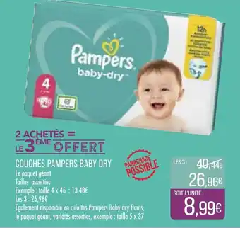 Match Couches pampers baby dry offre