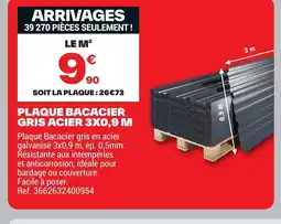 Brico Dépôt Plaque bacacier gris acier 3x0,9 m offre