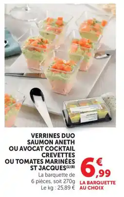 Bi1 Verrines duo saumon aneth ou avocat cocktail crevettes ou tomates marinées st jacques( offre