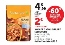 Bi1 SEEBERGER Noix de cajou grillee offre