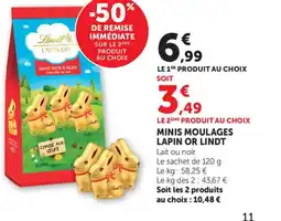 Bi1 LINDT Minis moulages lapin offre