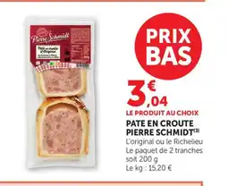 Bi1 PIERRE SCHMIDT Pate en croute offre