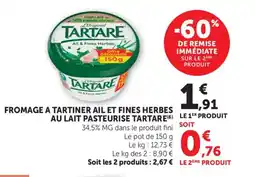 Bi1 TARTARE Fromage a tartiner ail et fines herbes au lait pasteurise offre