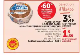 Bi1 SIFFERT-FRECH Munster aop le grand sapin au lait pasteurise offre