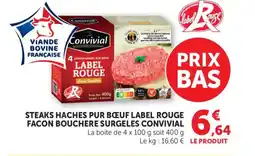 Bi1 CONVIVIAL Steaks haches pur bœuf label rouge facon bouchere surgeles offre