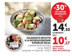 Bi1 ESCAL Escargots recette a la bourguignonne surgeles offre