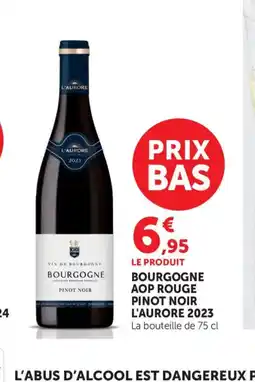 Bi1 Bourgogne aop rouge pinot noir l'aurore 2023 offre