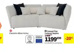 Conforama Canapé fixe 3 places Sophie offre