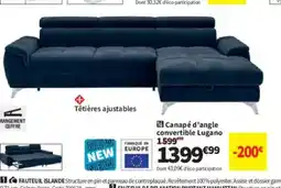 Conforama Canapé d'angle convertible Lugano offre