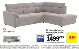 Conforama Canapé d'angle convertible Primo offre