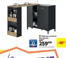 Conforama Table bar pivotant Manchester offre