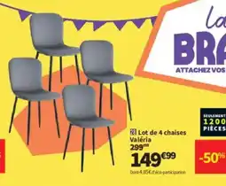 Conforama Lot de 4 chaises Valéria offre