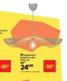 Conforama Suspension bambou Laila offre