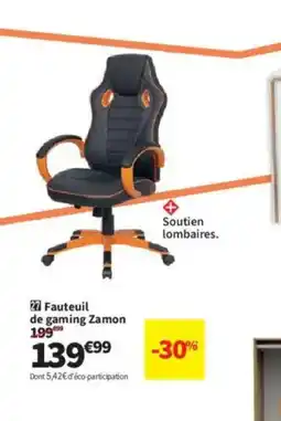 Conforama Fauteuil de gaming Zamon offre