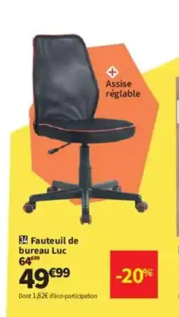 Conforama Fauteuil de bureau Luc offre