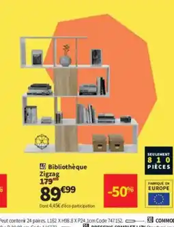 Conforama Bibliothèque Zigzag offre