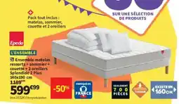 Conforama Ensemble matelas ressorts + sommier+ couette + 2 oreillers Splendide 2 Plus offre