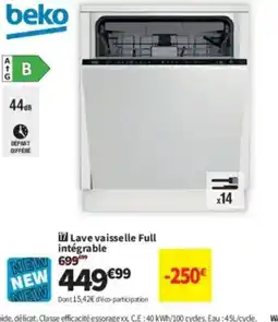 Conforama BEKO Lave vaisselle Full intégrable offre