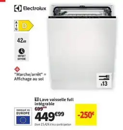 Conforama ELECTROLUX Lave vaisselle full intégrable offre